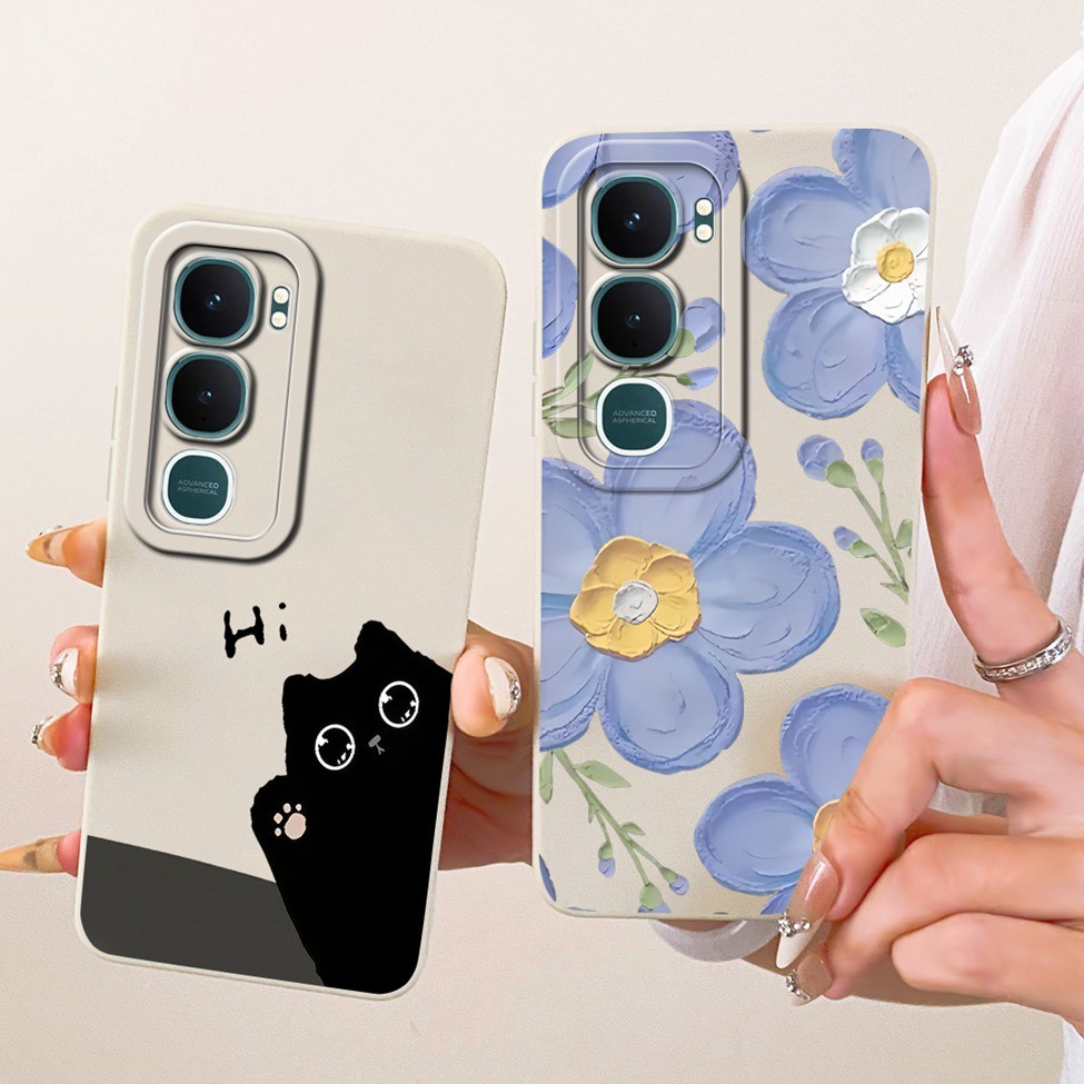 Dành Cho Vivo Y21D Ốp Lưng Silicon Thời Trang Mèo Dễ Thương Họa Tiết Vui Nhộn Cho Vỏ Điện Thoại VivoY21D