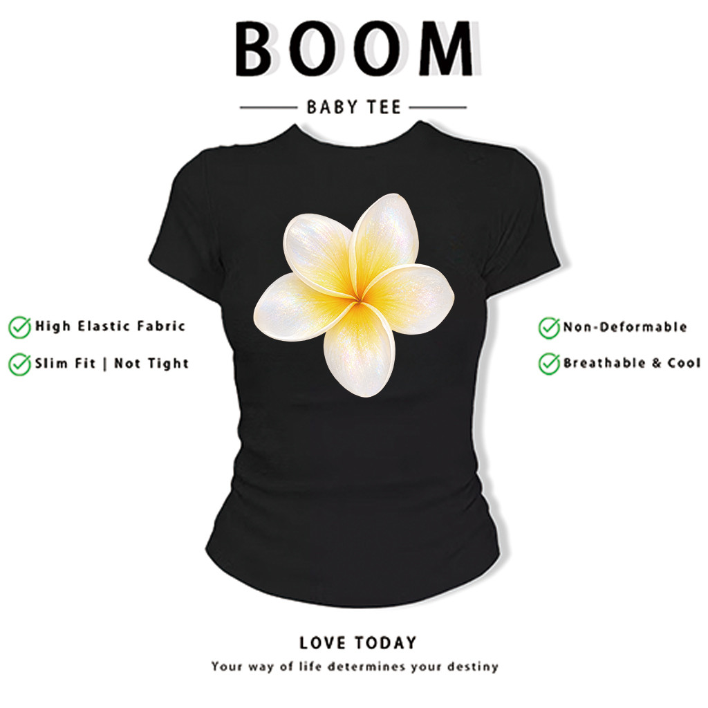BOOM Áo Baby Tee Nữ Cotton Ôm Body-Áo Thun Ngắn Tay Y2K In Hình PhongCách Mùa Hè, Cổ Tròn Hàng Đầucách hàn quốc phong&32