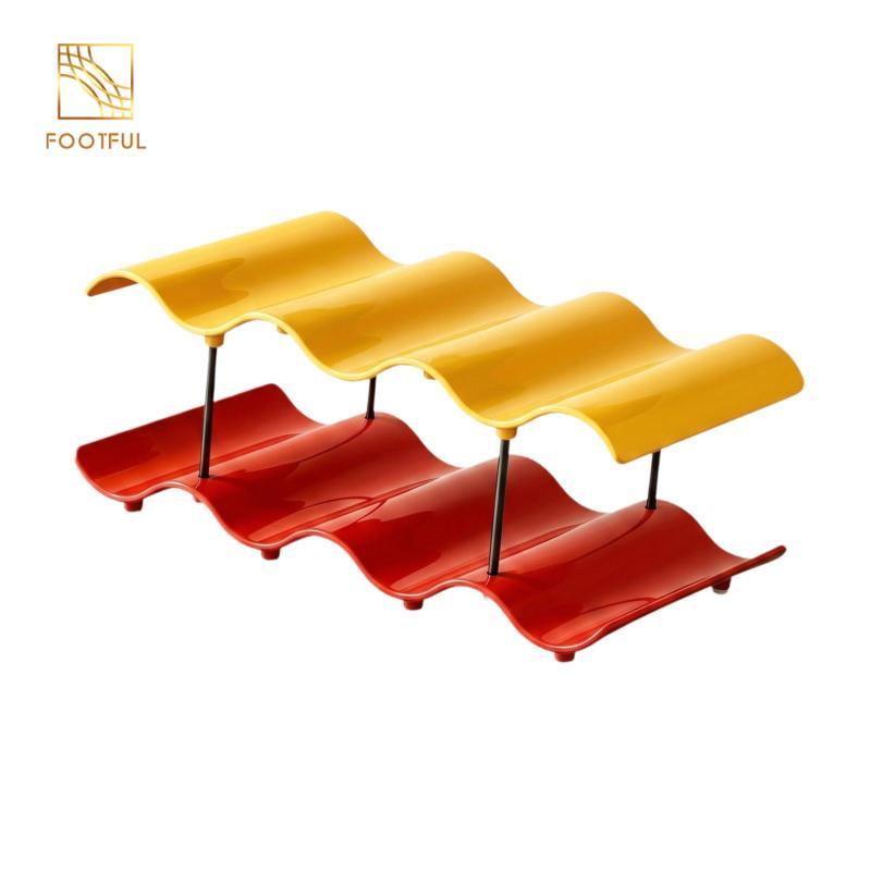 Cốc Cốc Cốc Có Thể Xếp Chồng Chai Lưu Trữ Thiết Kế Sóng Cho Nhà Bếp Tủ Lạnh Hộp Đựng Cocktail