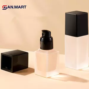AN.MART 15 / 30ml Chai Bơm Rỗng Thủy Tinh Chất Lỏng Nền Hộp Đựng Trang Điểm Trong Suốt Vuông Có Thể Đổ Lại Chai Bơm Di Động VN