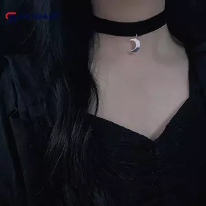 AN.MART Phong Cách Hàn Quốc Choker Thời Trang Nelace Dành Cho Nữ Vintage Gothic Xương Đòn Dây Chuyền Mặt Trăng Cô Gái Ne Phụ Kiện Trang Sức VN
