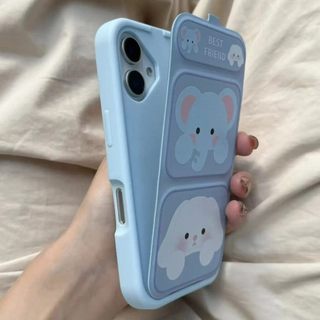 Ốp bảo vệ nắp lật họa tiết thỏ hoạt hình cho iPhone 11 12promax 13pro15pro 15promax 14 14promax 14pro 16 pro max 16 plus 17 17promax