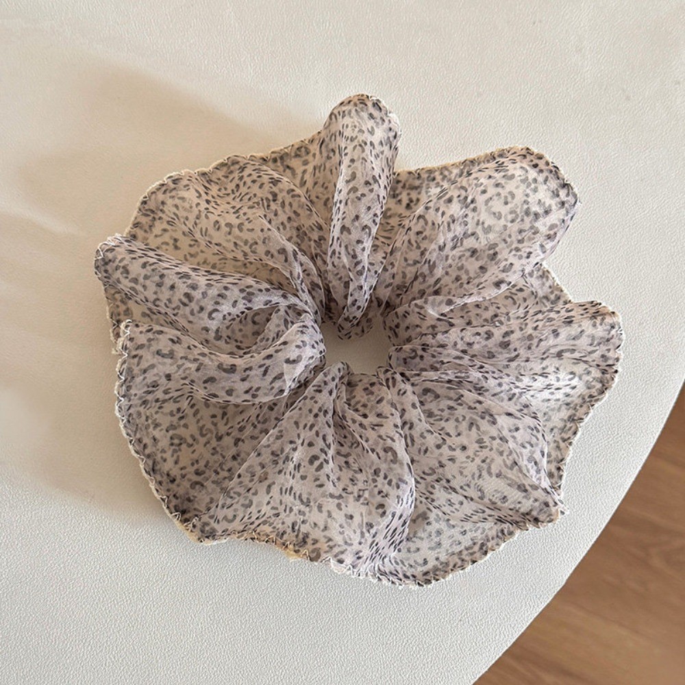 Hululu / Lưới Series Chấm Bi Da Báo Scrunchy Tóc Vòng Phong Cách Mỏng Dây Buộc Tóc Thân Thiện Với Da Không Làm Tổn Thương Tóc Dây Cao Su