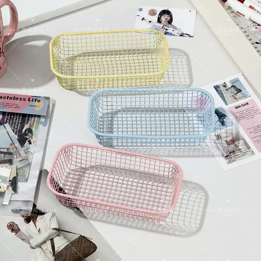 Rổ Sắt Mini Để Bàn HomeMate Đa Năng, Giỏ Lưới Đựng Bút, Cọ Makeup, Mỹ Phẩm, Đồ Trang Trí Phong Cách Hàn Quốc