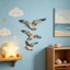 Bộ 3 trang trí nghệ thuật treo tường bằng gỗ sáng tạo 2D Seagull phẳng / Trang trí tường thiên nga cho phòng ngủ Phòng khách và hơn thế nữa