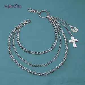 AqToCna Lớp Punk Dây Xích Trên Quần Jean Cho Nữ Kim Loại Móc Chìa Khóa Thắt Lưng Dây Xích Trang Sức Phụ Kiện Quần Móc Khóa AqToCna