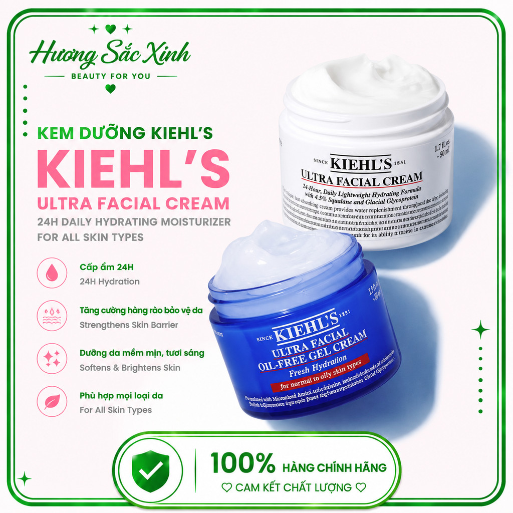 [Chính Hãng] Kiehl’s Gel Dưỡng Ẩm Kiềm Dầu Da Mịn Màng Không Nhờn 50ml