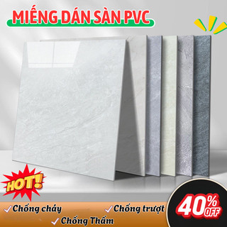 Miếng dán lót sàn nhà tiện lợi BUNA. Dán sàn vân đá chất liệu PVC, kích thước 60x60x0.1cm