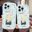 Ốp lưng tương thích cho iPhone 17 Air 16 15 14 13 12 11 Pro X XR XS Max SE 2020 6 7 8 Plus Kem gợn sóng cong cạnh Motif Mèo dễ thương NYK320