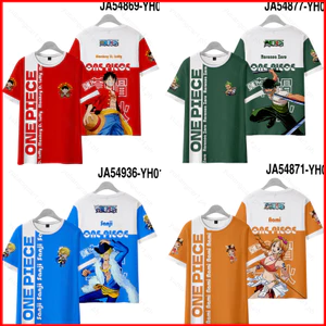 YB1 One Piece Anime Áo Thun Nữ Tay Ngắn Cổ Tròn Unisex Cosplay Luffy Zoro 3D Áo Sơ Mi Thường Ngày Rời Tee Plus Kích Thước