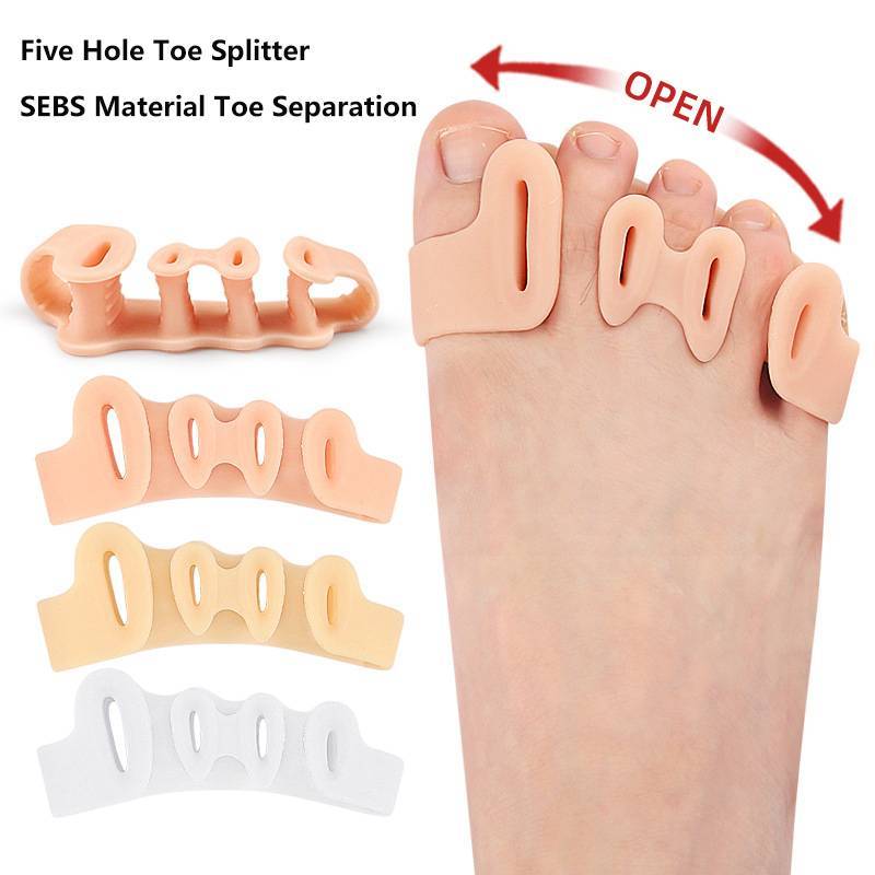 TVKR 1 Đôi Ngón Chân Silicon Tách Ngón Tay 5 Lỗ Hallux Valgus Chỉnh Hình Miếng Đệm Bunion Chăm Sóc Chồng Lên Nhau Búa Sửa Chân OIK