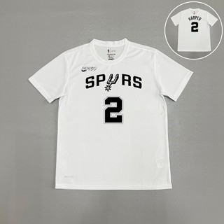 Dylan Harper Áo thun khô nhanh thoáng khí Đồng phục chụp ảnh San Antonio Spurs Ngoại hình Mỹ Đồng phục tập bóng rổ