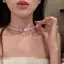 LUImo Thời Trang Kim Cương Giả Cổ Trái Tim Choker Nelace Dành Cho Nữ Đơn Giản Mở Cổ Nelace Mô-men Xoắn Phụ Kiện Trang Sức SBS