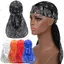 PYCOU In Hình Durag, Khăn Bandana Thoáng Khí In Hoa Điều, Khăn Trùm Đầu Dài Thoải Mái Mượt Trơn Hàng Ngày Thường Ngày