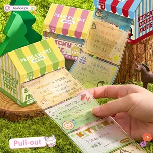 BEABOUT 105 tờ Giấy dán, Giấy ghi chú trong suốt mờ kéo ra, Giấy ghi chú hình ngọc trai tự dính đơn giản Văn phòng trường học