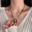 Thắt Nơ Tình Yêu Dây Sáp Vòng Cổ Nữ Ánh Sáng Sang Trọng Cao Cấp Kim Cương Áo Len Dây Bện Có Thể Điều Chỉnh Tất Cả Trận Đấu Vòng Cổ Hợp Thời Trang