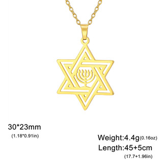 SKYRIM Ngôi Sao David Hanukkah Menorah Vòng Cổ Thép Không Gỉ Hexagram Bảo Vệ Bùa Hộ Mệnh Tôn Giáo Mặt Dây Chuyền Trang Sức Do Thái