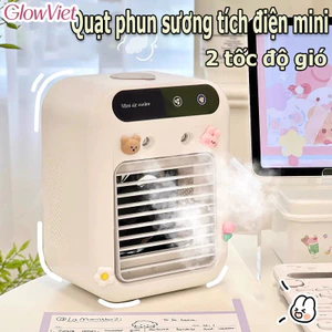 Quạt phun sương tích điện mini,2 tốc độ gió, 2 chế độ phun sương làm mát,500ml,Quạt điều hòa tích điện