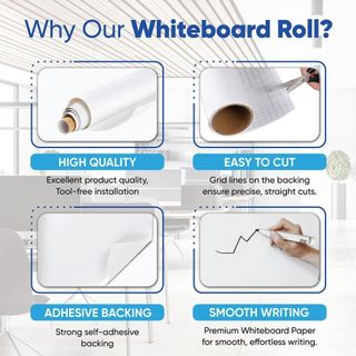 Nhãn dán tường bảng trắng AOPHEKM, Bảng trắng xóa khô bằng tĩnh điện PVC, Lớp viết PP không dính chất lượng cao Có thể tháo rời Tấm tường có thể ghi được Cuộc họp văn phòng