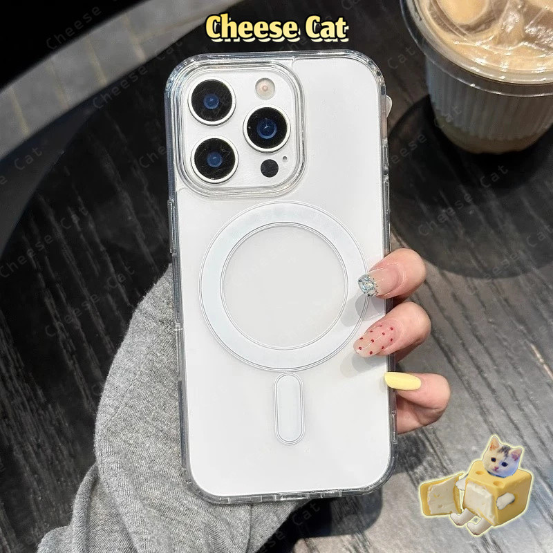 Ốp điện thoại từ tính trong suốt HD cho iPhone 14 15 16 Plus 17 Pro Max đơn giản cho iPhone 11 12 13 Pro Max Xs XR 7Plus
