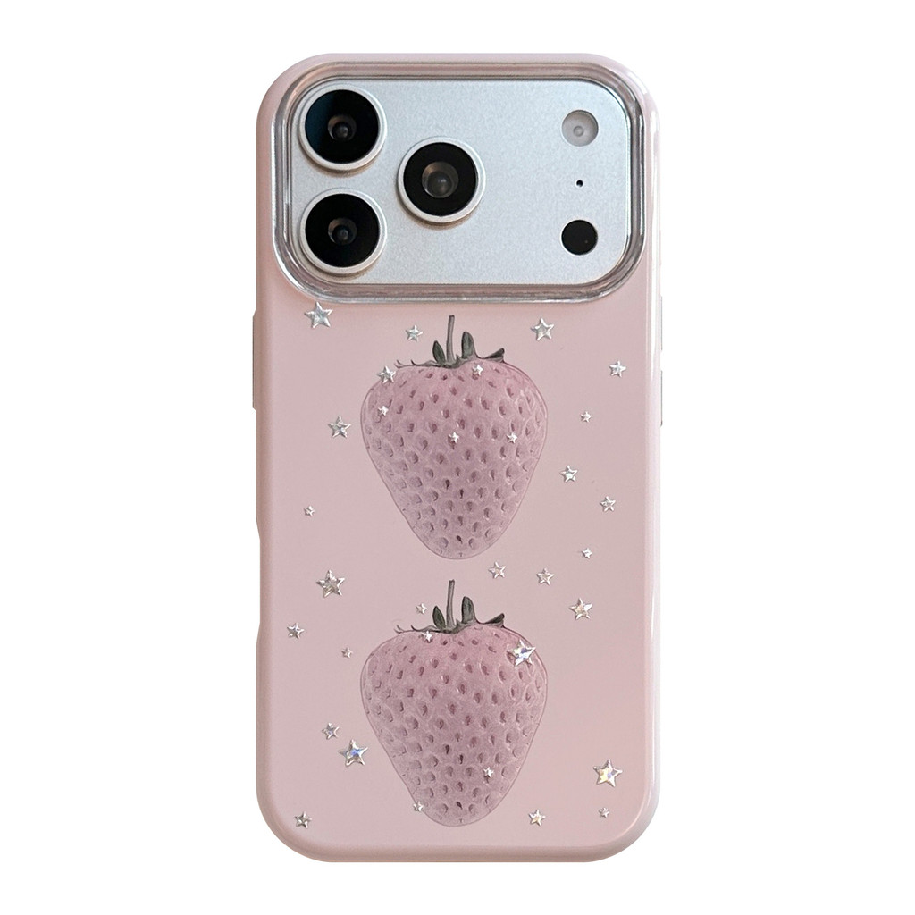 Ốp Điện Thoại Dâu Tây Đơn Giản Cho IPhone 17 Pro Max 17 16 15 14 13 Vỏ Bảo Vệ Chống Sốc