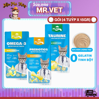 Súp Thưởng Cho Mèo MRVET Bổ Sung Omega 3, Prebiotics, Taurine Hỗ Trợ Tiêu Hóa Và Sức Khỏe Tim Mạch