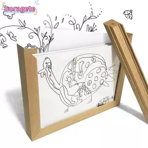 Khung Ảnh BORAGETE, Trang Trí Tường Tưởng Niệm Khung Nghệ Thuật Trẻ Em Bằng Gỗ, Chân Dung Gia Đình Sáng Tạo Có Thể Xoay Được Thẻ Có Thể Thay Đổi Giá Đỡ Cho Trẻ Em
