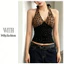 Milyfashion Da Báo In Khâu Nóng Khoan Dây Sling Slim-fit Ôm Hơn Nhìn Ngắn Top Phong Cách Mới Pure Desire SJUR