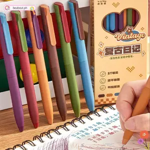 BEABOUT 6 Cái / bộ Bút Gel Màu, Viết Mịn Điểm Trung Tính Bút, Nhanh Khô Loại Bút Viết Mực Màu 0.5mm Học Sinh