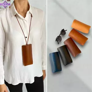 Túi đựng kính râm RTJIFSS, Túi đựng kính râm đa chức năng bằng da PU, Quà tặng sáng tạo có dây buộc Dây có thể điều chỉnh Dây treo Kính râm Phụ kiện trang sức
