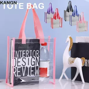 Túi Tote KANGN, Túi Mua Sắm Mỹ Phẩm PVC Trong Suốt, Túi Đựng Thạch Ô Tô Dung Tích Lớn Bằng Nhựa