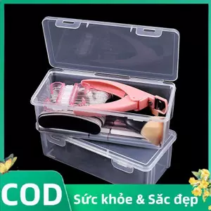 Trong kho nhựa trong suốt chống bụi lưu trữ và hộp hiển thị cho các công cụ móng tay/bàn chải trang điểm COD