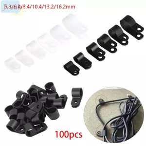 JVSUB 100 Chiếc Kẹp Cáp Nylon Bán Chạy Phụ Kiện Điện Phần Cứng Dây Kim Loại Dây Ống Dây Chốt