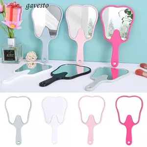 Gương trang điểm GAVESTO, Gương cầm tay PVC hình răng, Gương độ phân giải cao dễ thương