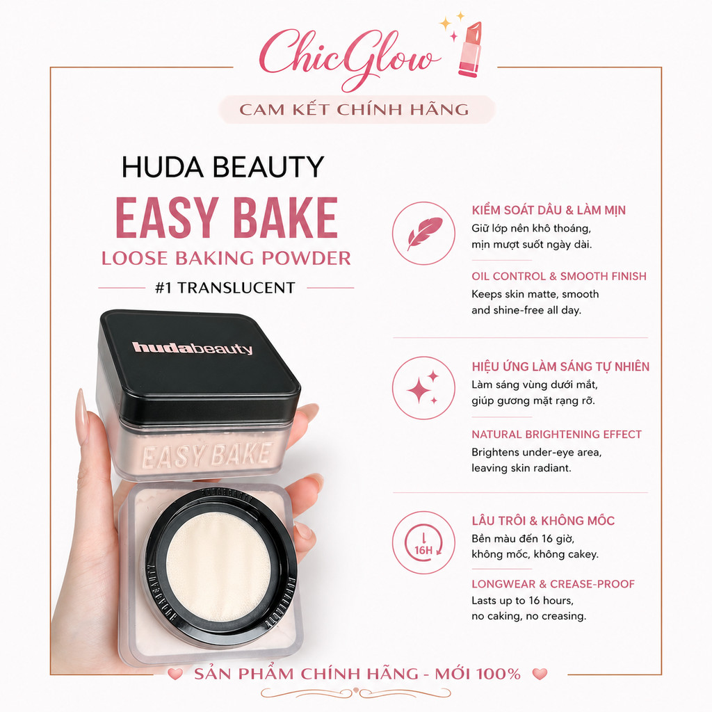 [Chính Hãng] Phấn Má Hồng ℍ𝕌𝔻𝔸 𝔹𝔼𝔸𝕌𝕋𝕐 𝐄𝐚𝐬𝐲 𝐁𝐚𝐤𝐞 20g Cherry Blossom, Mịn Lì & Tỏa Sáng, Fullsize