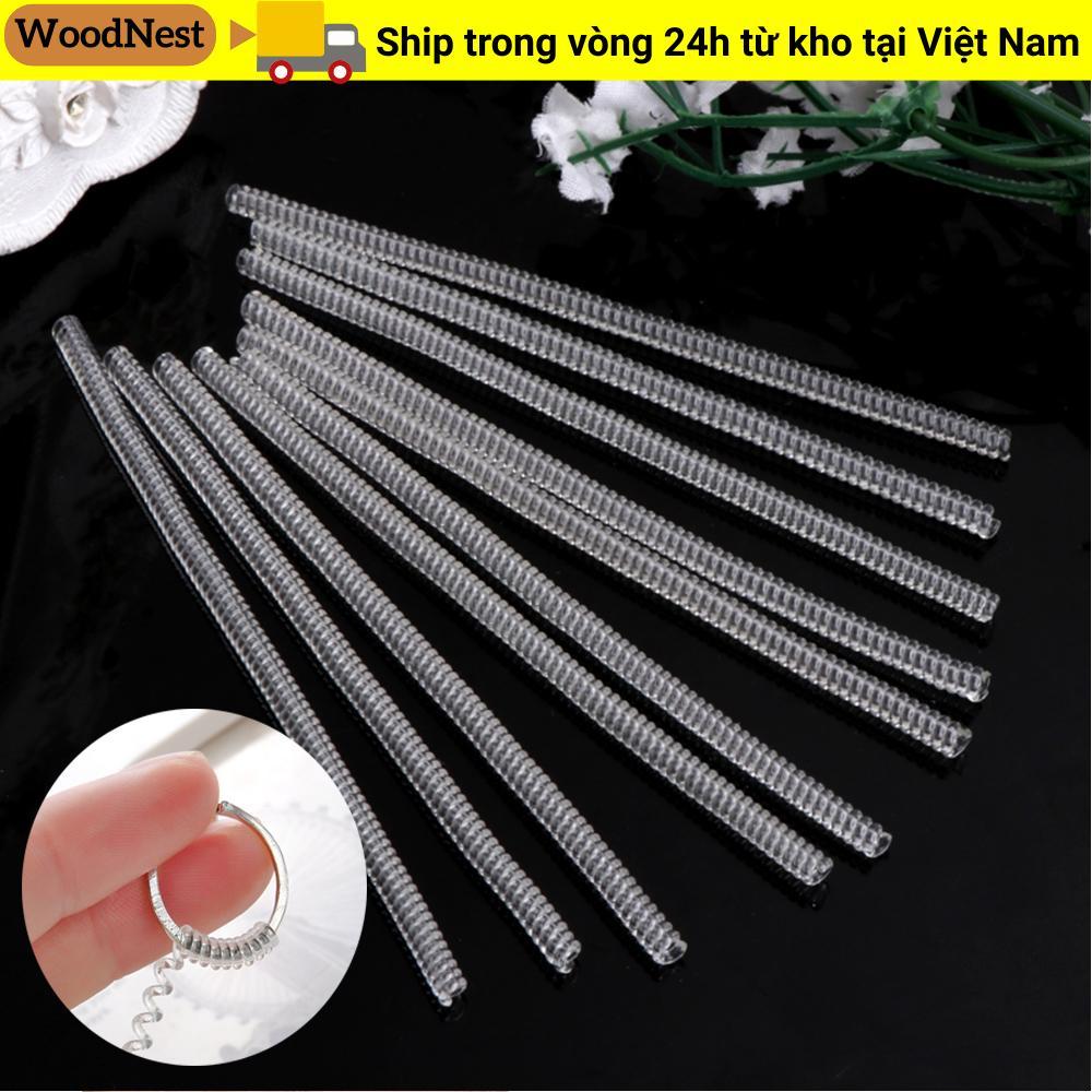GỖ 2 / 12 Chiếc Nhẫn Trang Sức Bảo Vệ Thay Đổi Kích Thước Trang Trí Đám Cưới Dụng Cụ Thay Đổi Kích Thước Vô Hình Xoắn Ốc Lò Xo Cuộn Dây Vỏ Bảo Vệ Cứng