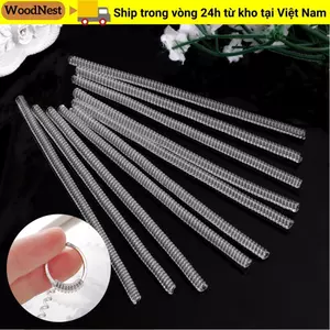 GỖ 2 / 12 Chiếc Nhẫn Trang Sức Bảo Vệ Thay Đổi Kích Thước Trang Trí Đám Cưới Dụng Cụ Thay Đổi Kích Thước Vô Hình Xoắn Ốc Lò Xo Cuộn Dây Vỏ Bảo Vệ Cứng