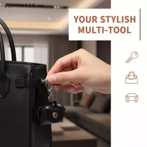 Móc khóa túi xách Mini SRVN Kawaii có da PU Hoàn hảo để lưu trữ tiền xu Phong cách thời trang sang trọng.