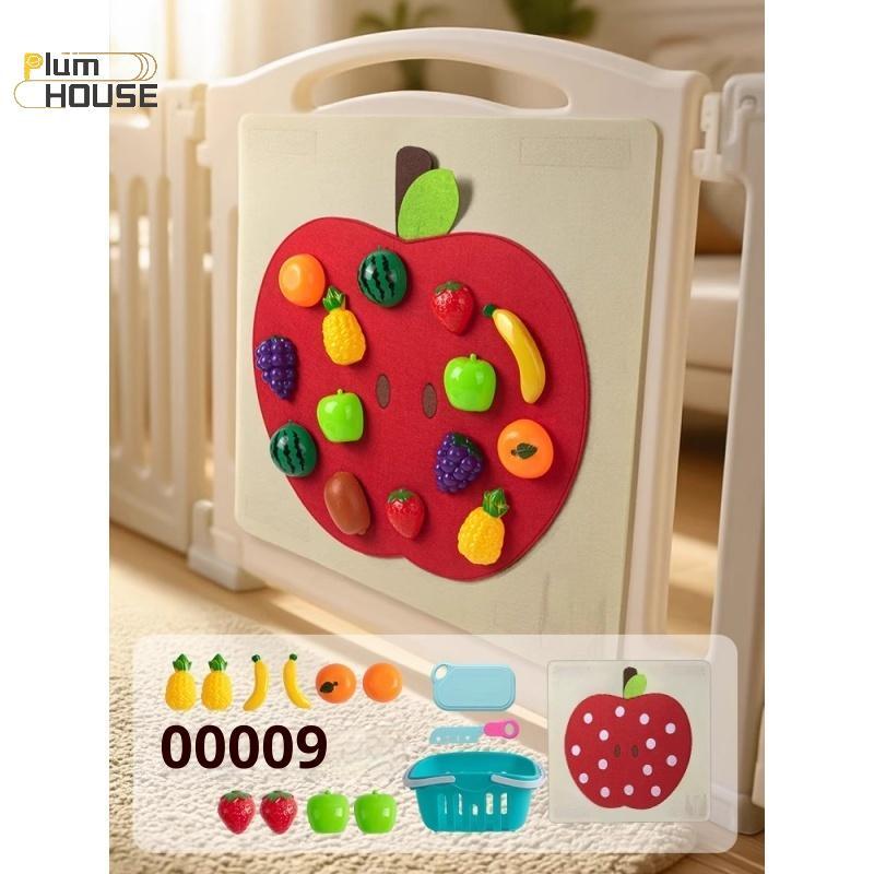 PlumHOUSE Bộ Trái Cây Giả Đồ Chơi Nhà Bếp Nỉ Treo Tường, Phát Triển Kỹ Năng Vận Động, Giáo Dục Sớm Cho Bé VN
