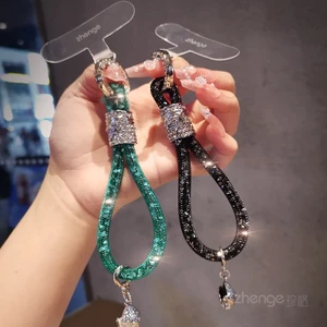 Chất Lượng Cao Nhấp Nháy Nhẫn Kim Cương Điện Thoại Di Động Dây Mạnh Mẽ Bền Nữ Ánh Sáng Ngắn Sang Trọng Niche Tinh Tế Cao Cấp Ngoài Trời