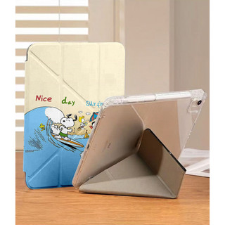 Ốp Lưng Cho iPad Air 4/5/6/7/8 A16 Pro 11 12.9 M5 M4 Y-fold Snoopy Hoạt Hình Cho iPad Gen 12 11 10 9 8 7 6 5