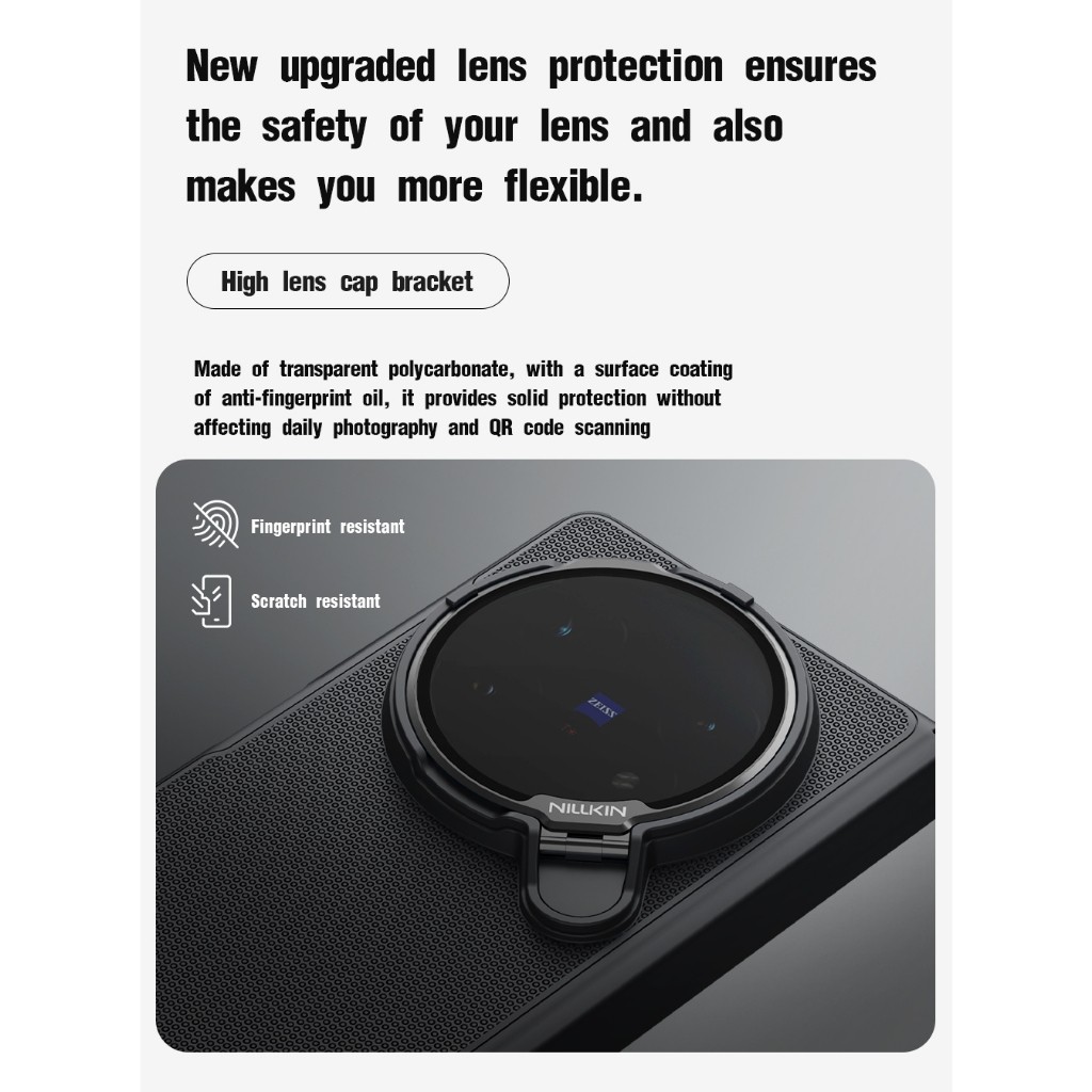 Nillkin Cho Vivo X Fold 5 Siêu Mờ Shield Prop PC Chống Sốc Chống Rơi Bảo Vệ Ống Kính Máy Ảnh Chân Đế Từ Cứng Ốp lưng Vỏ