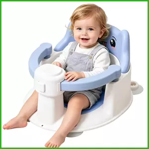 Ghế bồn tắm trẻ em Cốc hút di động Ghế tắm Hỗ trợ bồn tắm có tay vịn tựa lưng gấu cho tối đa 6 saixit2vn