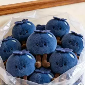 GHX Innocent Blueberry Búp Bê Mô Phỏng Sang Trọng Móc Khóa Dễ Thương Nhồi Bông Túi Đồ Chơi Quyến Rũ Cho Nữ Trường Bapa Trang Trí VN
