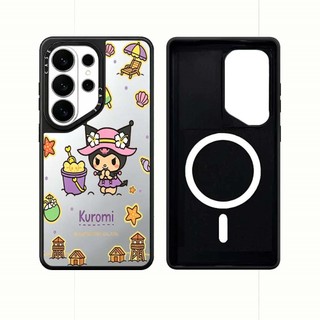 Từ Bãi Biển Bãi Biển Thỏ Mèo Gương Cứng Phone Case For Samsung Galaxy S26 25 24 23 UItra S26 25 24 Plus Vỏ Bảo Vệ Chống Sốc