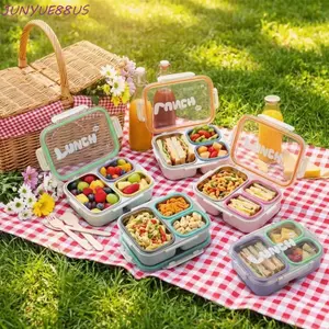 Hộp cơm trưa bằng thép không gỉ JUNYUE88US, Hộp đựng thực phẩm di động 2 / 3 ngăn cấp thực phẩm, Thiết kế kín bền bỉ với nĩa thìa Đĩa cơm trưa chia ngăn chống rò rỉ Công nhân sinh viên