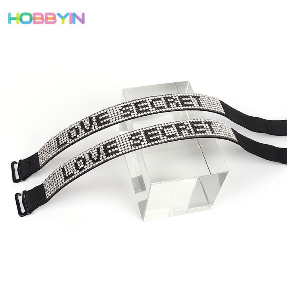 HOBBYIN 1 Cặp Dây Đeo Áo Ngực Kim Cương Giả, Dây Đeo Vai Áo Ngực Có Thể Điều Chỉnh Vai, Dây Đeo Vai Quần Lót Chống Trơn Trượt Thời Trang Có Thể Tháo Rời Cho Nữ