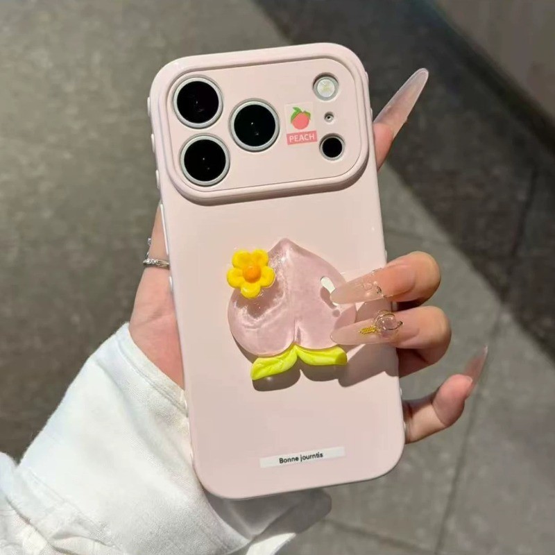 Ốp lưng iPhone búp bê trái cây 3D mùa hè Vỏ nhựa mềm bên tình yêu iP - 7/8/X/XS/XR/11/12/13/14/15/16/17/Plus/Air/Pro/Max
