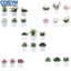 <cosyh>Artificial Potted Plants Set for Home Office Decor Faux Succulent Rose