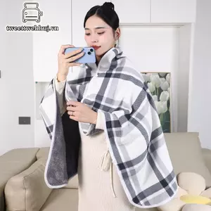 Nhíphuj Chăn Lông Cừu Kẻ Sọc Đeo Có Nút Winte Ấm Ném Trên Giường Sofa Du Lịch Phòng Ngủ Thiên Văn Văn Phòng Điều Hòa Chăn VN